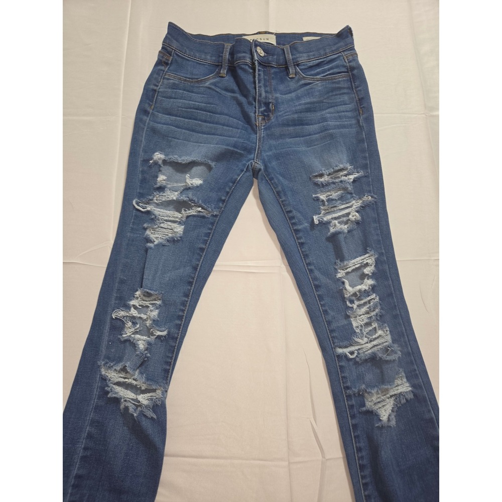 PacSun Los Angeles Super Stretch Distressed Jeggings Blue Jeans Size 25